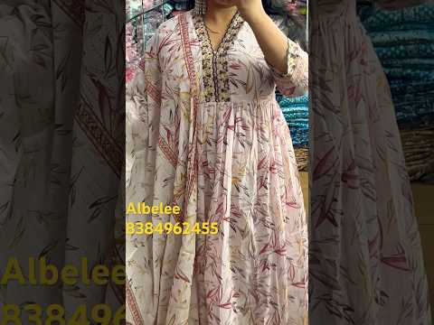 Mulmul Cotton Anarkali Kurti Pant Dupatta, size:-38-44 #viral #albelee #short #youtubeshorts