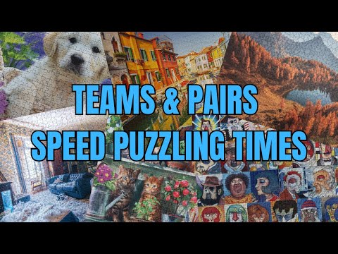 Teams & Pairs Speed Puzzling Times (Practice for World Jigsaw Puzzle Championship) #shorts #puzzle