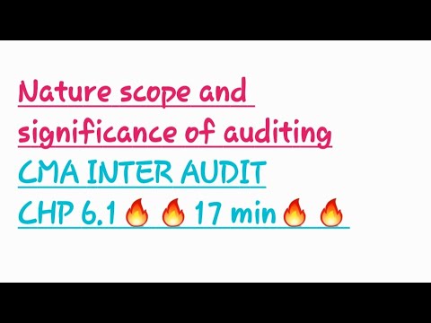 Nature scope and significance of auditing