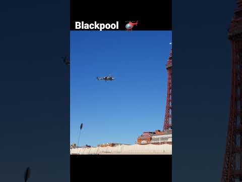 Military helicopter flies over the beach - Blackpool #blackpool #beach #halicopter #show