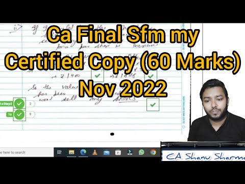 60 Marks in CA Final Sfm Certified exams copy Nov 2022 how did i score exemption |Exemption Strategy