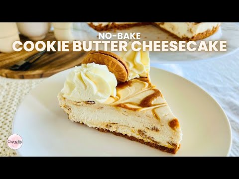 No-Bake Biscoff Cookie Butter Cheesecake: The Easiest Dessert Recipe Ever! | Easy Cheesecake Recipe