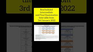 Rescheduled Intermediate and Final Examination time table #cmaexams #cmastudents #shorts