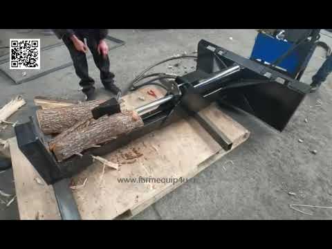 Forest Machinery skid steer type Log Splitter wood splitter testing video