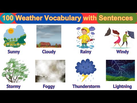 English Vocabulary | 100 weather Vocabulary for kids | English Sentences | #englishvocabulary