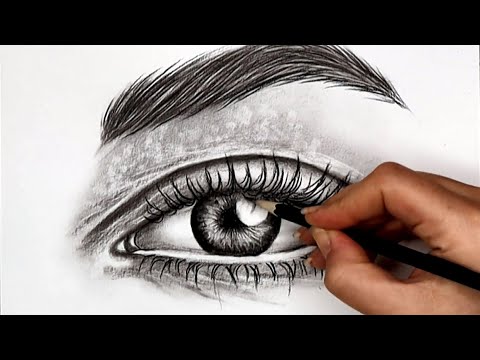 How to draw a realistic eye with pencil | Drawing tutorial step by step