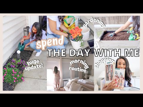 SPEND THE DAY WITH ME | GARDEN SHOP WITH ME, GARDEN HAUL, PLANTING FLOWERS AND HUGE UPDATE