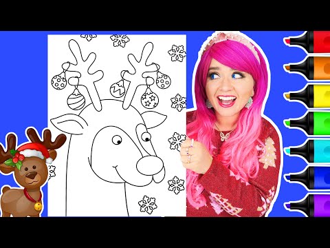 Coloring a Reindeer Christmas Ornaments Coloring Page | Ohuhu Art Markers