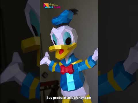 Donald Duck Papercraft - Paper Crafting with Cricut, Low poly Paper Craft 3d svg #shorts #papercraft