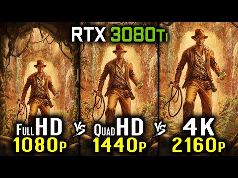 Indiana Jones and the Great Circle - RTX 3080Ti - 1080p vs 1440p vs 2160p 4K + Gameplay