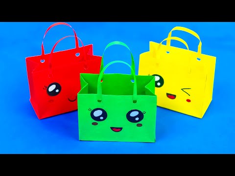 Origami Paper Bag | How To Make Paper Bags with Handles | Origami Gift Bags