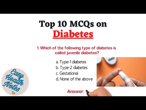 Top 10 Important Multiple Choice Questions (MCQs) on Diabetes Mellitus for Health exams