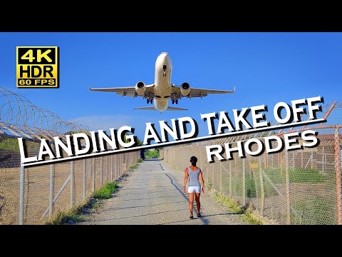 Rhodes airport landing - Greece in 4K 60fps HDR 💖 Landing and take-off at Rhodes Airport Diagoras