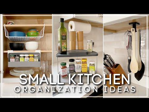 SMALL KITCHEN ORGANIZATION IDEAS 2023 / RENTER FRIENDLY SMALL SPACE ORGANIZATION HACKS & IDEAS