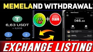 Memeland and pandas airdrop withdrawal update||Memeland claim