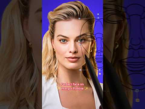 trying the ✨ perfect face ✨ on Margot Robbie ✨ #margotrobbie #shorts