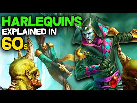 HARLEQUINS and the BLACK LIBRARY explained in 60 SECONDS - Warhammer 40k Lore