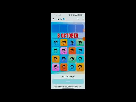 8 October Major puzzle durov Solved Today | Major Daily combo card 8 October Major puzzle durov