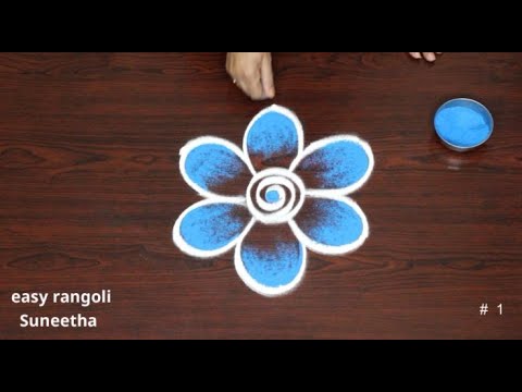 2 easy & simple daily rangoli muggulu || Latest Doorstep flower kolam design