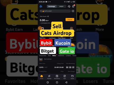 Cats airdrop withdrawal process , cats token sell on Bybit , bitget , kucoi , gate io exchanges