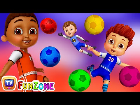 Learn Colors with Football - Kids Play with Colorful Football/Soccer Balls | ChuChu TV Funzone Games