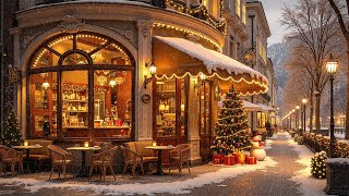 Christmas Jazz Music 2025 with Snowfall for Unwind, Study 🎄 Cozy Christmas Coffee Shop Ambience