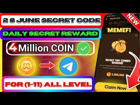 🛑  Memefi 28 Secret Tap Combo Reward | Memefi 4,000,000 Coins Code | #memefi Secret Code Level 1-11