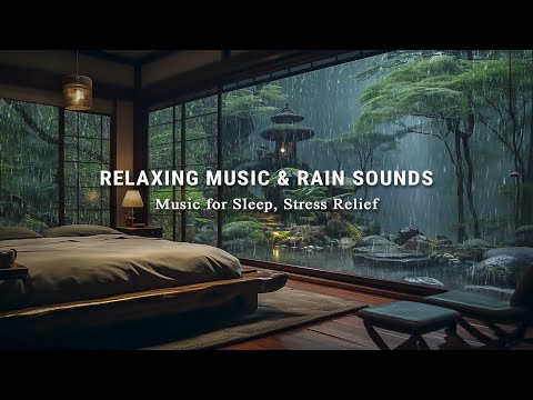 Rain Sounds with Relaxing Piano Music in Cozy Room for Deep Sleep - Relaxation, Meditation, Sleeping