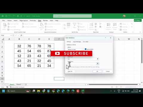 Using Data Validation to circle specific data in Excel