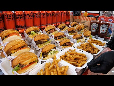 Just $3!! Once you eat it, you can't stop. American style double cheeseburger / Korean street food