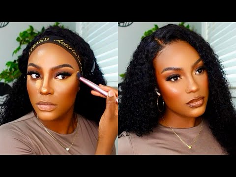 DETAILED MAKEUP TUTORIAL || SOFT BROWN FALL MAKEUP TUTORIAL #brownskin #blackskin