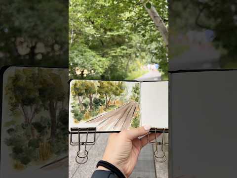 new art vlog up now! Painting the high line #painting #urbansketch #watercolorpainting #watercolor