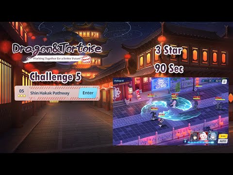 Blue Archive Global - Dragon and Tortoise Rerun Challenge 5 (3 Star & 90 Sec Clear)