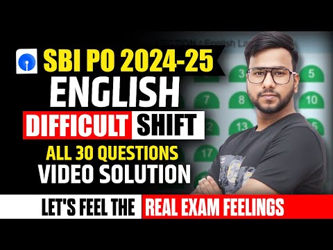 SBI PO Pre English 2024 | Complete SBI PO English Preparation | Live Mock Solutions by Varun Chitra