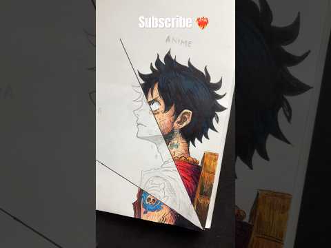 Drawing Luffy ⚡️❤️‍🔥 from one piece/ anime vs mangs / #shorts