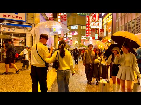 [4K HDR] Shibuya Night Walking Tour in the Rain. Tokyo, Japan. October 2024