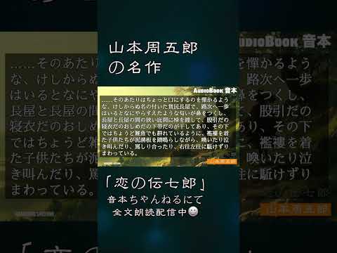 山本周五郎『恋の伝七郎』【朗読時代小説】作業用BGM・睡眠導入などに　　読み手七味春五郎　　発行元丸竹書房