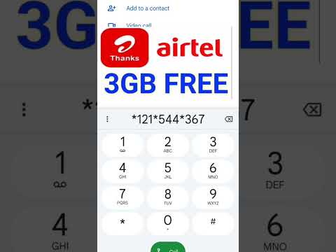 Airtel 3Gb Data free | Airtel free data code 2024 #airtel #freedata