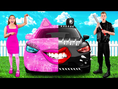 Coche Rosa vs Coche Negro Desafío | Momentos Divertidos por PaRaRa Challenge