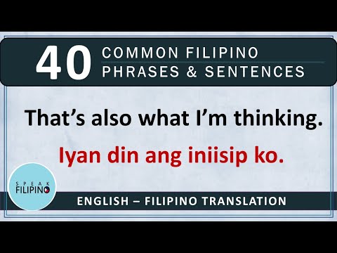 COMMONLY USED FILIPINO Phrases and Sentences! #4 (English-Tagalog)