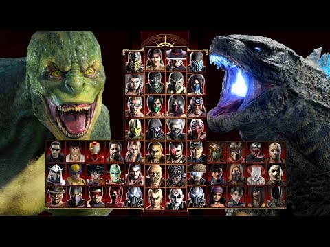 Mortal Kombat 9 - LIZARD SPIDERMAN & GODZILLA- Expert Tag Ladder - Gameplay @(1080p) - 60ᶠᵖˢ ✔