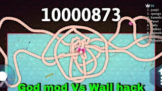 God mod Vs Wall Hack on snake io gameplay .