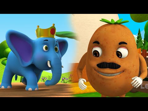 Hathi Raja Aloo Kachaloo & Kalu Madari - हाथी राजा आलू कचालू और कालू मदारी | Kids Learning Rhymes