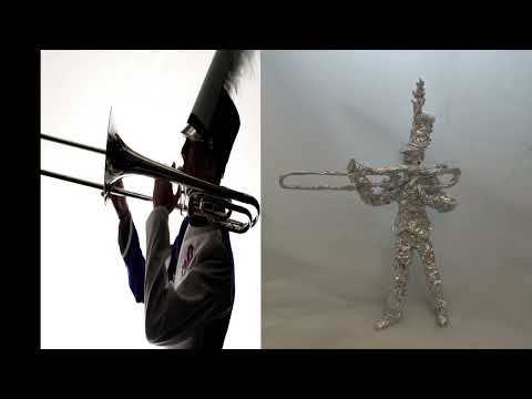 Trombone Player - Aluminum Foil Sculpture