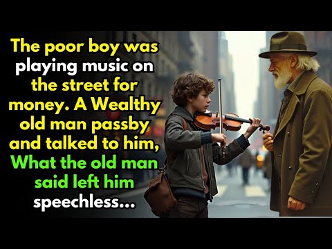 The boy was playing music on the street for money— Millionaire Old Man passby and talked to him…