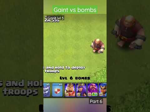 Gaint lvl 3 vs Bomb lvl 6 | part 6 Clash of clan #clashofclans #coc #games #reels #shorts #gaming