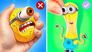 Squishy Minions VS Paper Minions! 🍌 *Big Gamebook with Despicable Me 4 & Fun Crafts*