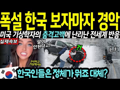 "이건 설명이 안된다!" 폭설 내린 한국 기습 한파 본 미국 기상학자의 충격고백에 경악하는 전세계