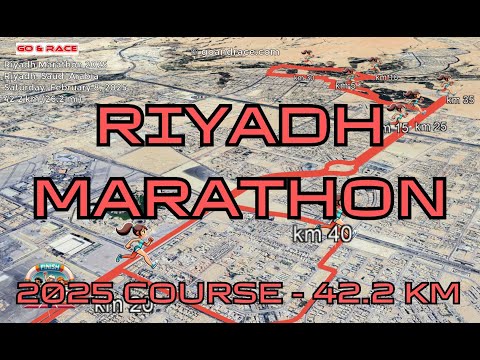 Riyadh Marathon 2025: fly over the marathon course! Video of the race path.