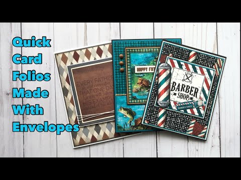 Father’s Day Card Folios made w/Envelopes plus quick Tutorial | Country Craft Creations | Retro Men